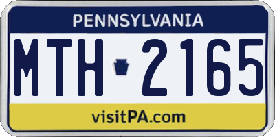 PA license plate MTH2165