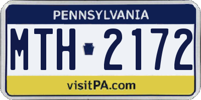 PA license plate MTH2172