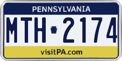 PA license plate MTH2174