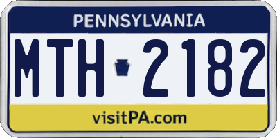 PA license plate MTH2182