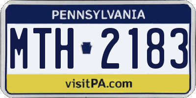 PA license plate MTH2183