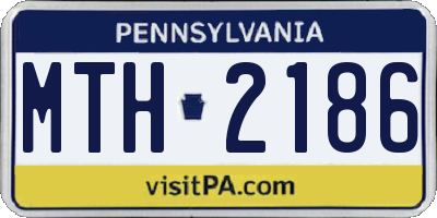PA license plate MTH2186