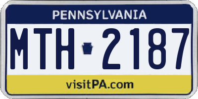PA license plate MTH2187