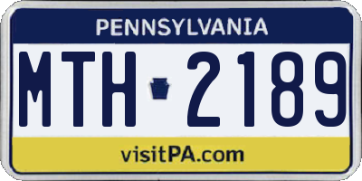 PA license plate MTH2189