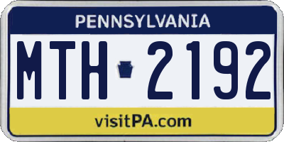 PA license plate MTH2192
