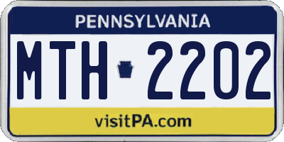 PA license plate MTH2202