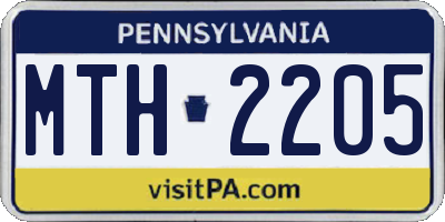 PA license plate MTH2205