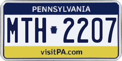 PA license plate MTH2207