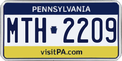 PA license plate MTH2209