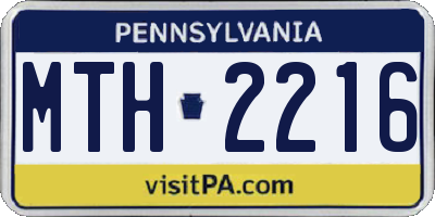 PA license plate MTH2216