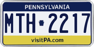 PA license plate MTH2217
