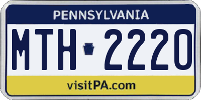 PA license plate MTH2220
