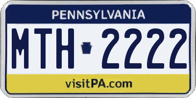 PA license plate MTH2222