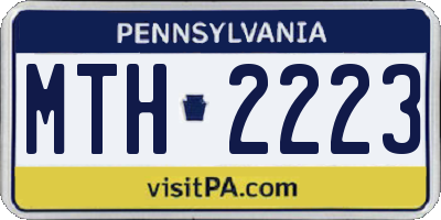 PA license plate MTH2223