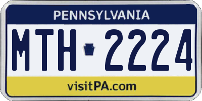 PA license plate MTH2224