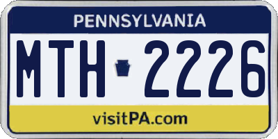 PA license plate MTH2226