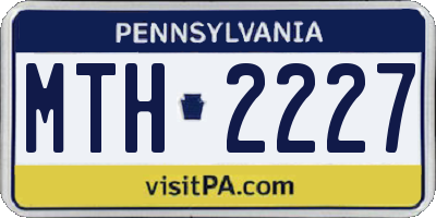 PA license plate MTH2227