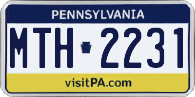 PA license plate MTH2231