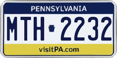 PA license plate MTH2232