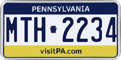 PA license plate MTH2234