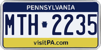 PA license plate MTH2235