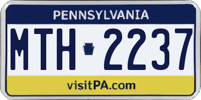 PA license plate MTH2237