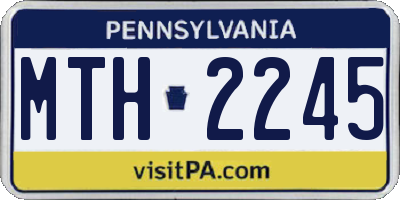 PA license plate MTH2245