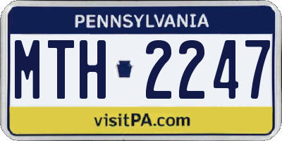 PA license plate MTH2247