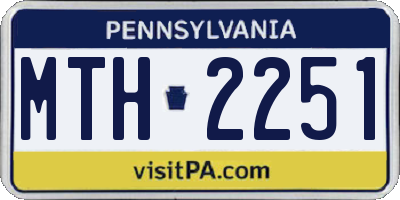 PA license plate MTH2251