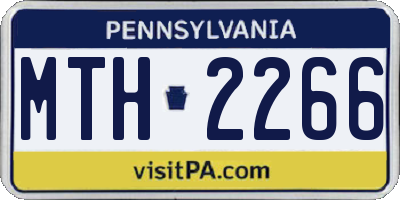 PA license plate MTH2266
