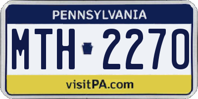 PA license plate MTH2270