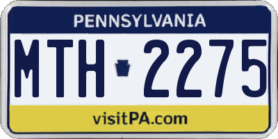 PA license plate MTH2275
