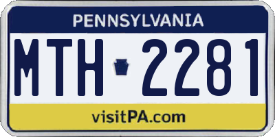 PA license plate MTH2281