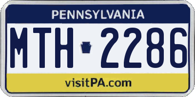 PA license plate MTH2286