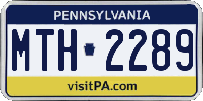 PA license plate MTH2289
