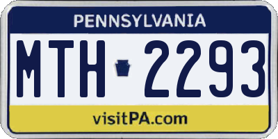 PA license plate MTH2293