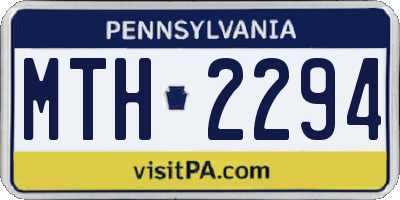 PA license plate MTH2294