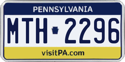 PA license plate MTH2296