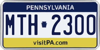 PA license plate MTH2300