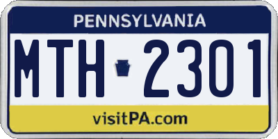 PA license plate MTH2301