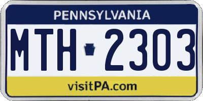 PA license plate MTH2303