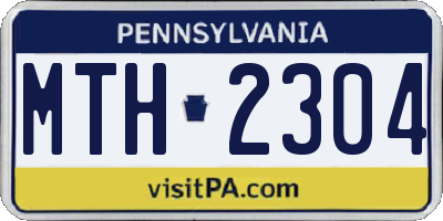 PA license plate MTH2304