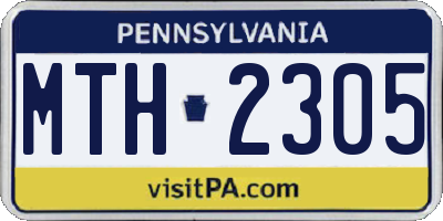 PA license plate MTH2305