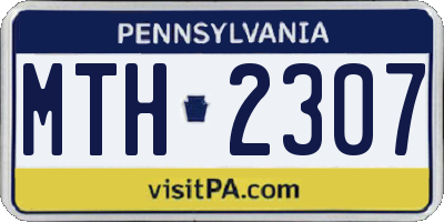 PA license plate MTH2307