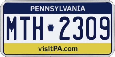 PA license plate MTH2309