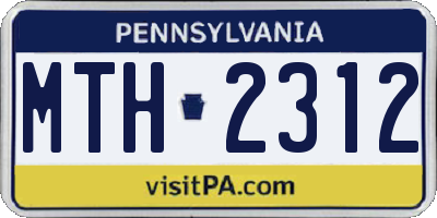 PA license plate MTH2312