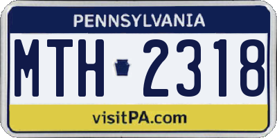 PA license plate MTH2318