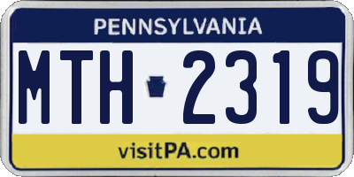 PA license plate MTH2319