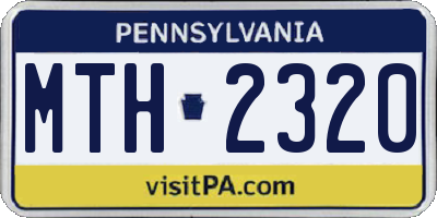 PA license plate MTH2320