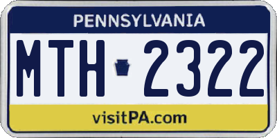 PA license plate MTH2322